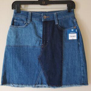 Arizona High Waist Jean Mini Skirt With Patchwork Junior SZ 5